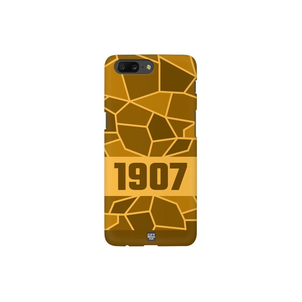 1907 Year Apple iPhone Glass Mobile Cover Case (Golden Yellow)