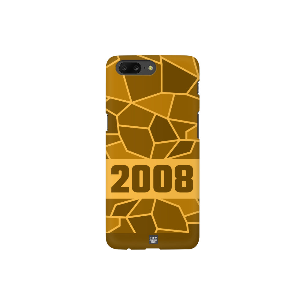 2008 Year Apple iPhone Glass Mobile Cover Case (Golden Yellow)