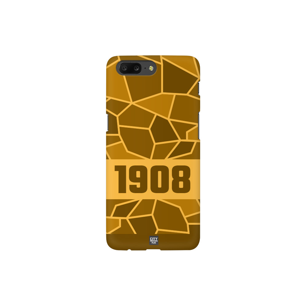1908 Year Apple iPhone 14 Pro Max Glass Mobile Cover Cases (Golden Yellow)