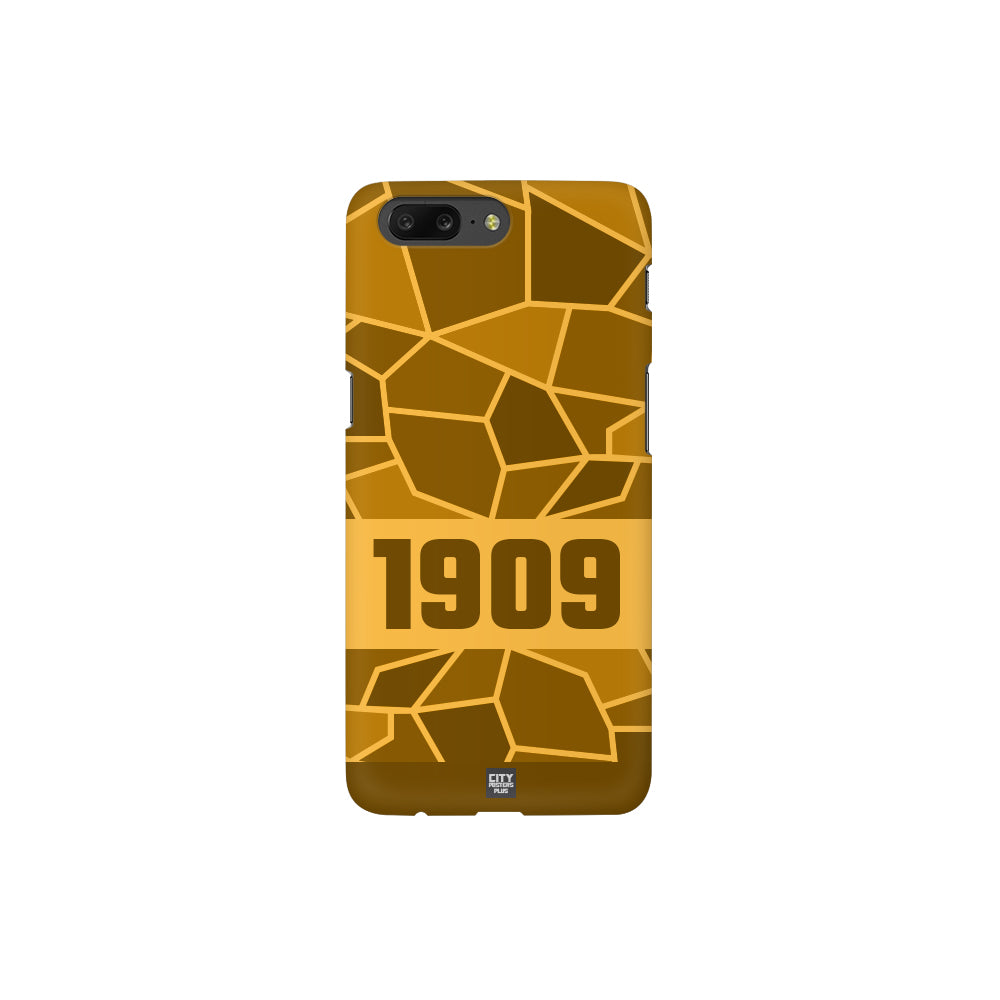 1909 Year Apple iPhone 14 Pro Max Glass Mobile Cover Cases (Golden Yellow)
