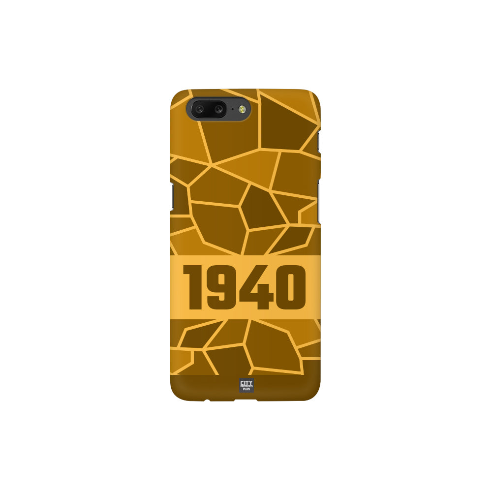 1940 Year Apple iPhone 14 Pro Max Glass Mobile Cover Cases (Golden Yellow)
