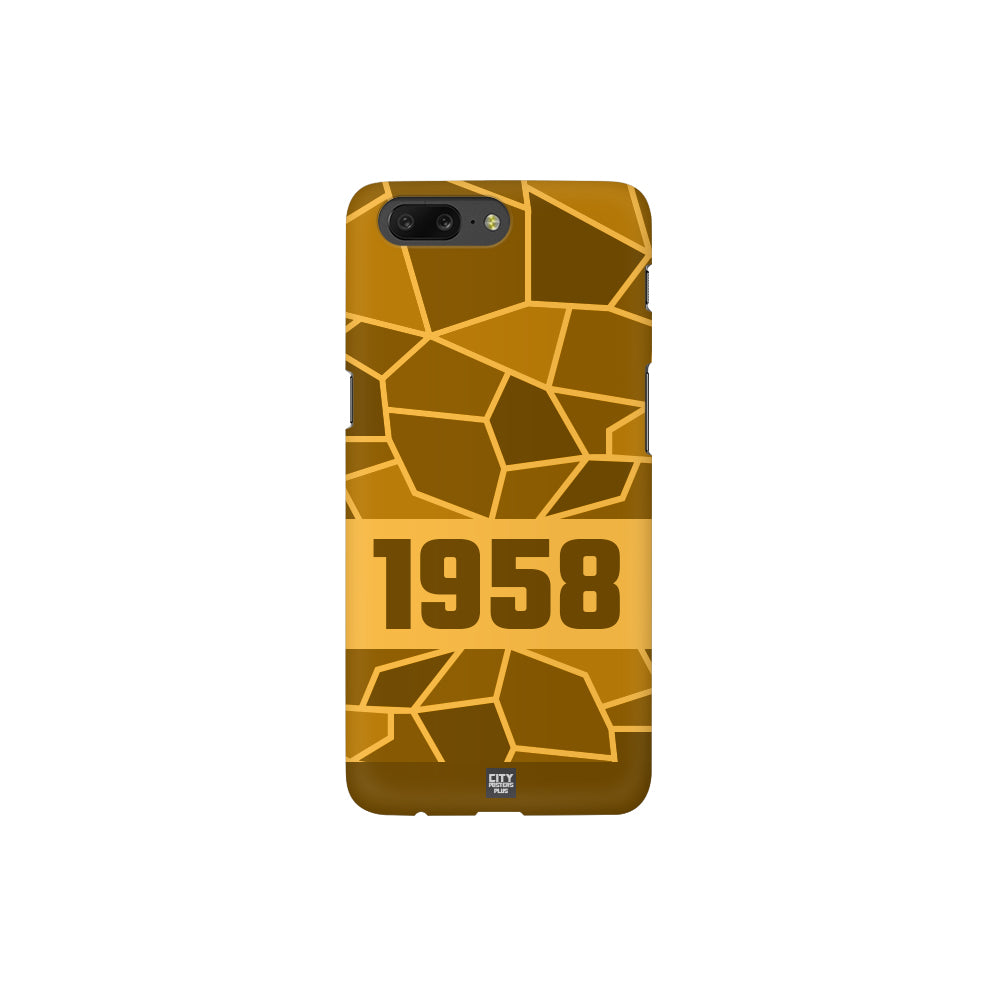 1958 Year Apple iPhone 14 Pro Max Glass Mobile Cover Cases (Golden Yellow)