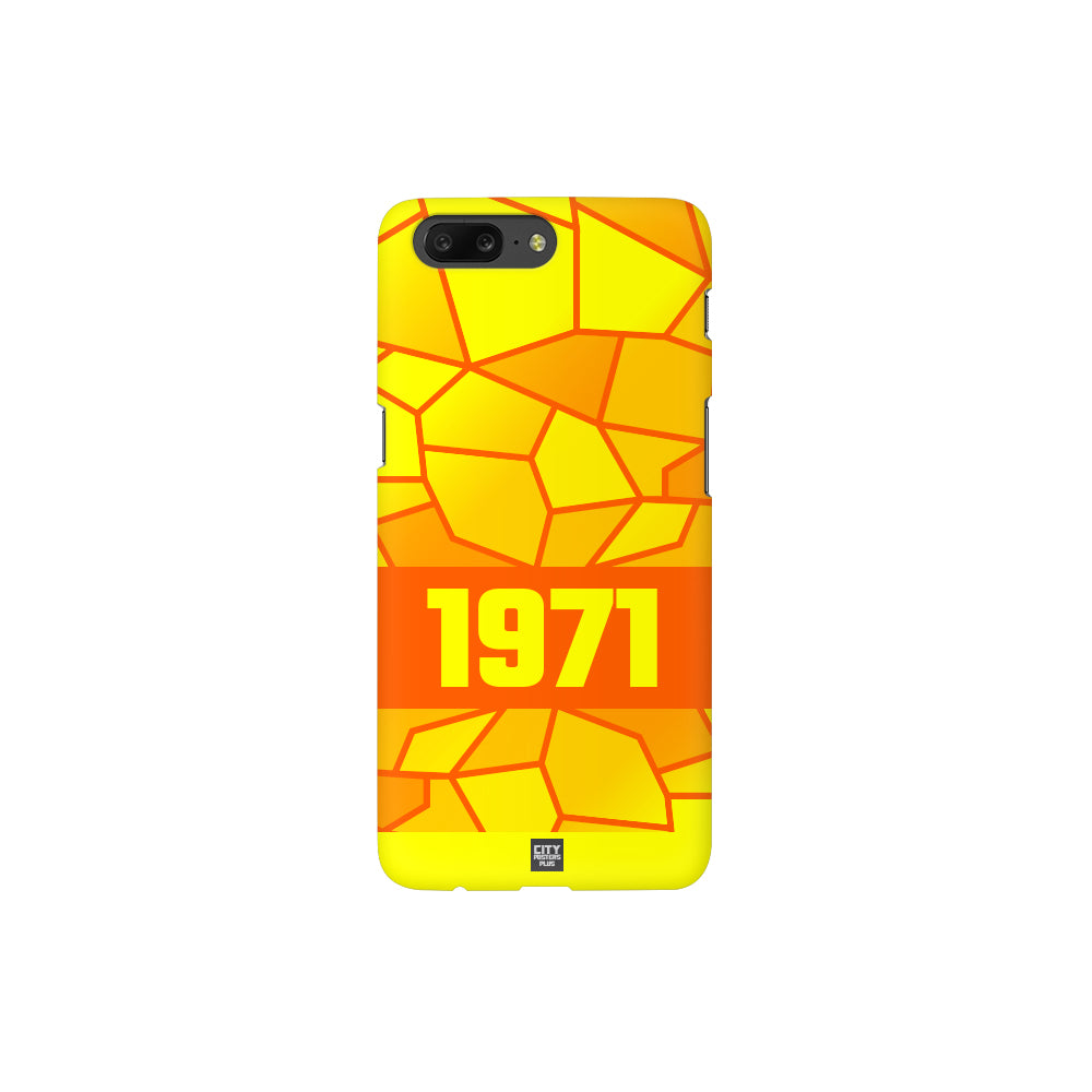 1971 Year Apple iPhone 14 Pro Max Glass Mobile Cover Cases (Orange)