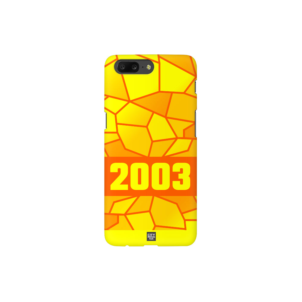 2003 Year Apple iPhone 14 Pro Max Glass Mobile Cover Cases (Orange)