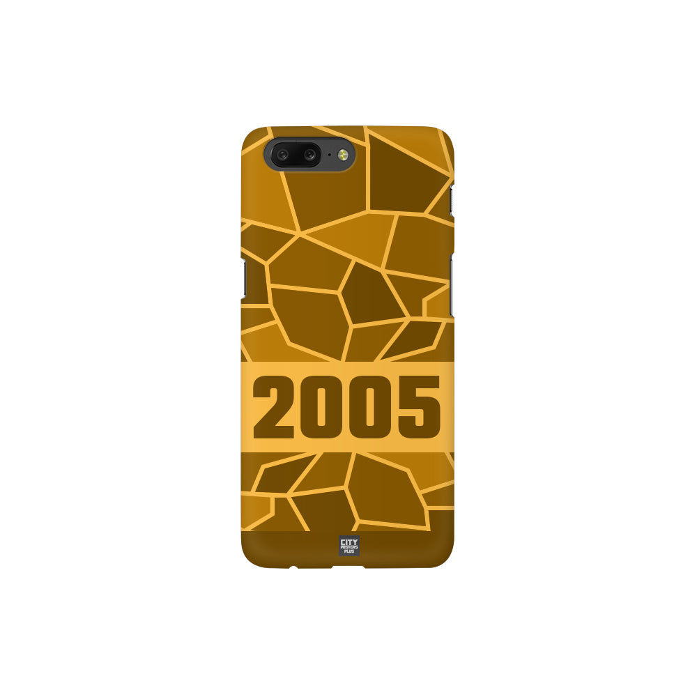 2005 Year Apple iPhone 14 Pro Max Glass Mobile Cover Cases (Golden Yellow)